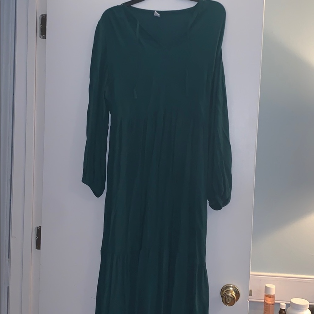 Forest green maxi dress